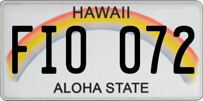 HI license plate FIO072