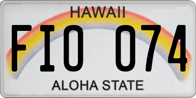 HI license plate FIO074