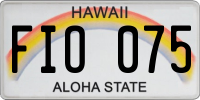 HI license plate FIO075