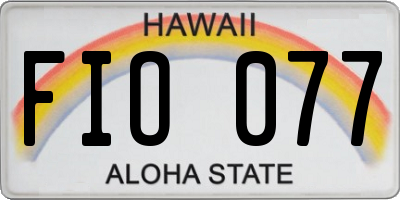 HI license plate FIO077