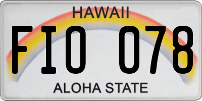 HI license plate FIO078
