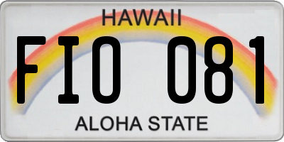 HI license plate FIO081