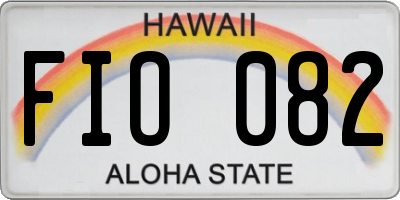 HI license plate FIO082