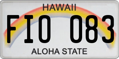 HI license plate FIO083