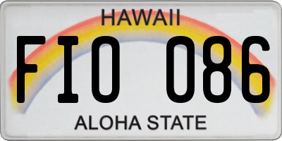 HI license plate FIO086