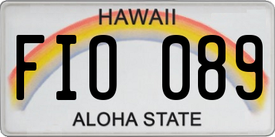 HI license plate FIO089