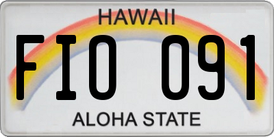 HI license plate FIO091