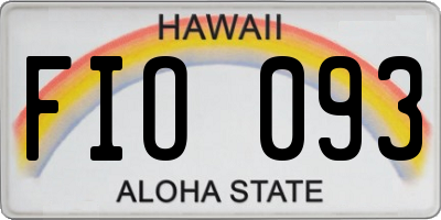 HI license plate FIO093
