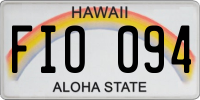 HI license plate FIO094