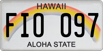 HI license plate FIO097