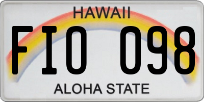 HI license plate FIO098