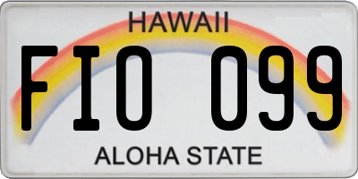 HI license plate FIO099