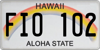 HI license plate FIO102