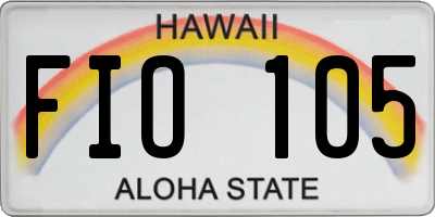 HI license plate FIO105