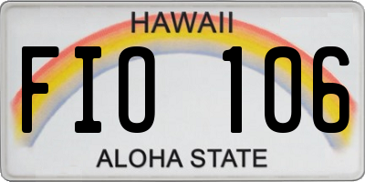 HI license plate FIO106