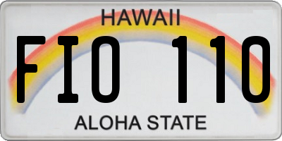 HI license plate FIO110