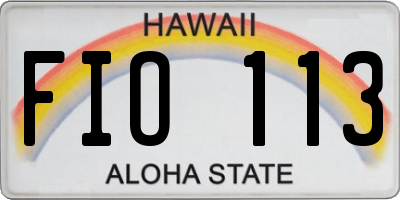 HI license plate FIO113