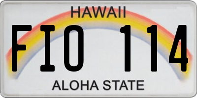 HI license plate FIO114