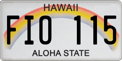 HI license plate FIO115