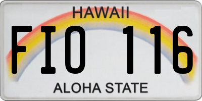 HI license plate FIO116