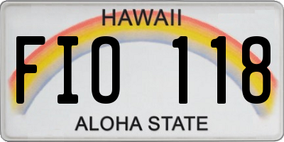 HI license plate FIO118