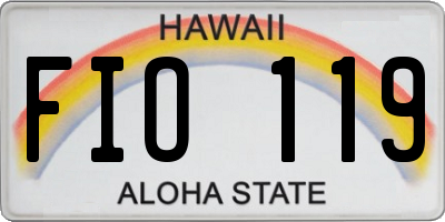 HI license plate FIO119