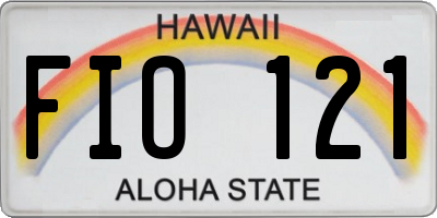 HI license plate FIO121
