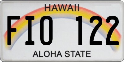 HI license plate FIO122