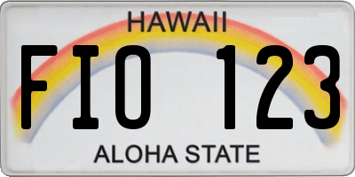 HI license plate FIO123