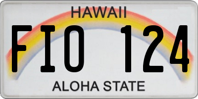 HI license plate FIO124
