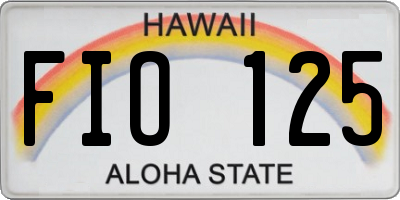 HI license plate FIO125