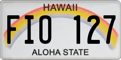 HI license plate FIO127