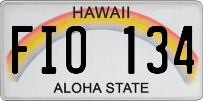 HI license plate FIO134