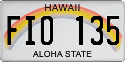 HI license plate FIO135