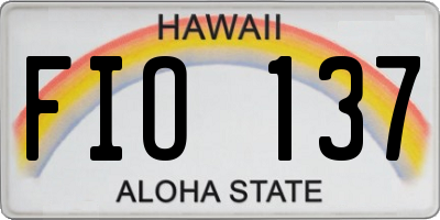 HI license plate FIO137