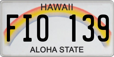 HI license plate FIO139