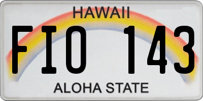 HI license plate FIO143