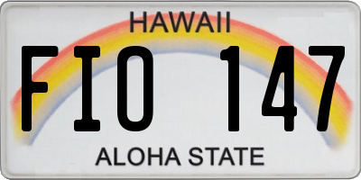 HI license plate FIO147