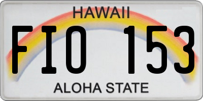 HI license plate FIO153