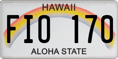 HI license plate FIO170