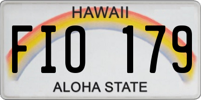 HI license plate FIO179