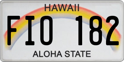 HI license plate FIO182