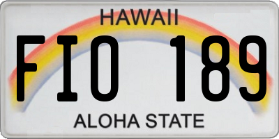 HI license plate FIO189