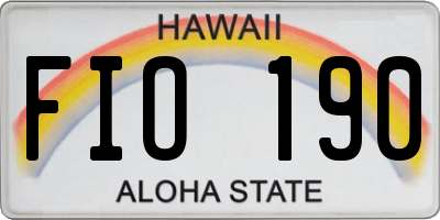 HI license plate FIO190