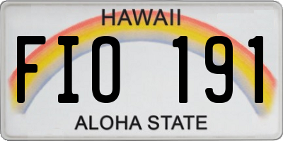HI license plate FIO191