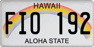 HI license plate FIO192