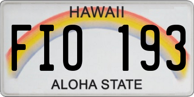 HI license plate FIO193