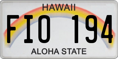 HI license plate FIO194