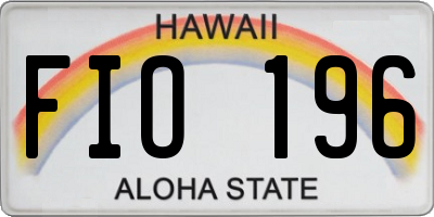 HI license plate FIO196