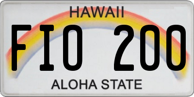 HI license plate FIO200